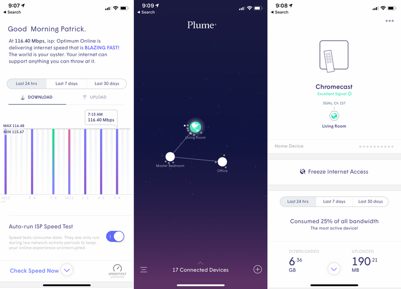 Plume’s app looks great, and makes it pretty easy to see how much data your devices are eating at any given point.